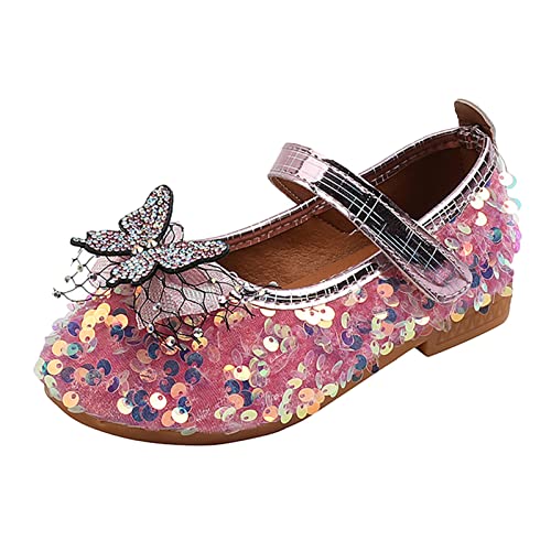 Baby Casual Shoes Summer Autumn Fashion Cute Girls Casual Shoes Colorful Sequins Shiny Rhinestone Bow (Red, 2-2.5 Years)