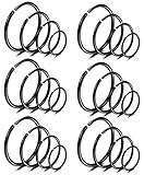 LOYALLOOK 18/24Pcs Hypoallergenic Nose Rings Hoops 316L Surgical Stainless Steel Lightweight Small Piercing Jewelry for Women Men Cartilage Tragus Helix Black