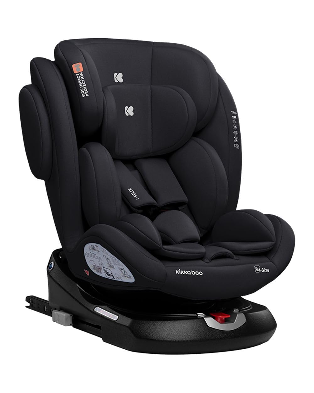 Kikkaboo fotelik dziecięcy i-Felix i-Size (40-150 cm) ISOFIX obrót o 360 stopni, kolor: czarny
