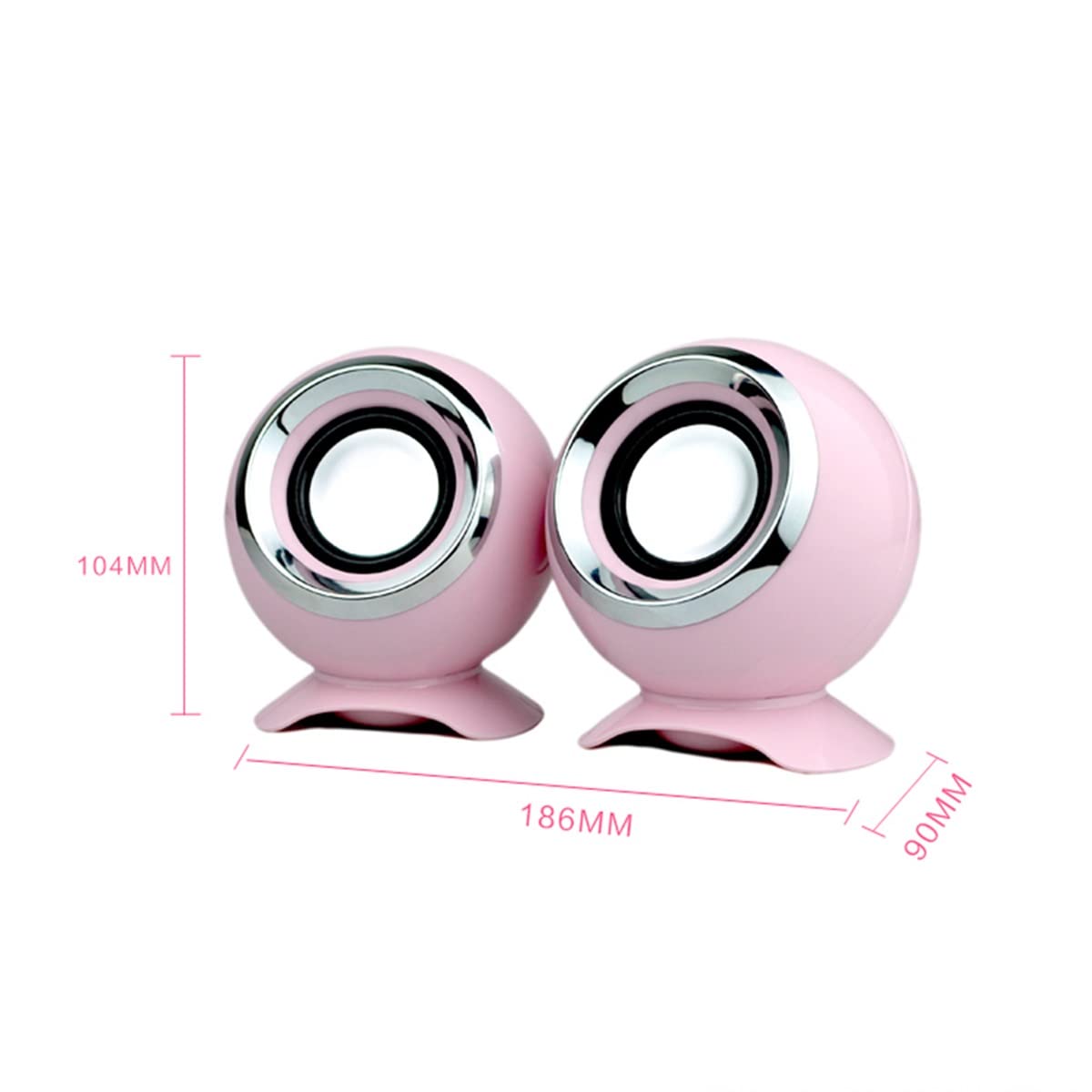 Altavoces USB, mini altavoz de computadora con cable, sonido estéreo multimedia alimentado, conector de audio de 0.138 in para computadora de escritorio/tablet, PC, laptop, cuaderno de juegos (color : rosa) 4
