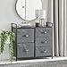 mDesign Storage Dresser Furniture Unit - Large Standing Organizer Chest for Bedroom, Office, Living Room, and Closet - 5 Drawer Removable Fabric Bins - Charcoal Gray/Black, Pack of 1