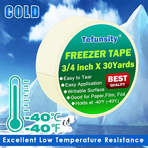 Freezer Tape Write-On, 3/4 Inch X 30 Yards, Writable Surface， Working Under Low Temperature,White Single Roll… #TOP2