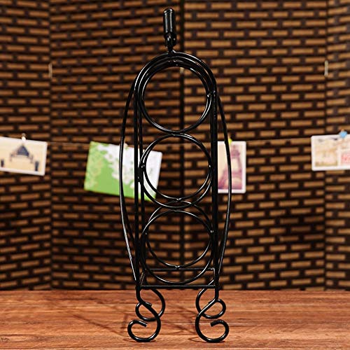 Soporte para vino metal 3 botellas negro 15x14x41.5cm miniatura 7