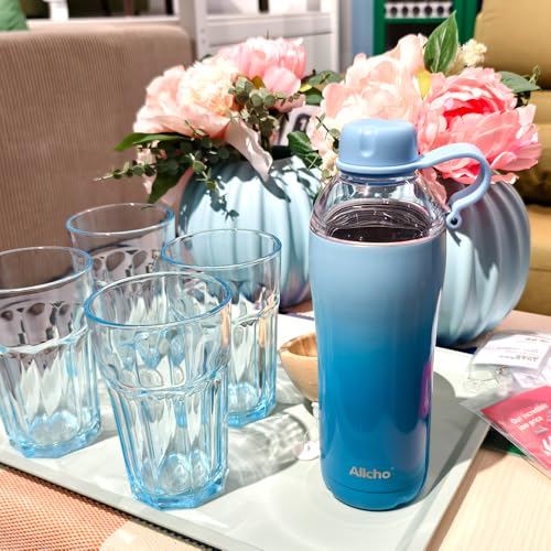 Image of Insulated Water Bottle for Women, 18 oz Stainless Steel Water Bottles, Double Walled, 2 Lids (Chug & Tumbler) - Hydrate & Caffeinate, Available Gift Wrapping