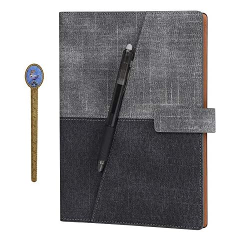 Erasable Reusable Smart Notebook Leather Notepad with Special Pen Cloud Storage Note A5 Size Wirebound Diary Book 50 Sheets Taking Notes Spiral Travel Journal Personal Planner Writing Memo Sketchbook Cover