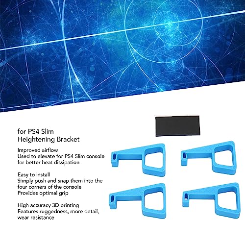 Image of Bracket for Slim, 4PCS Console Horizontal Holder Game Machine Cooling Legs with Anti Slip Pads, Heightening Bracket for Slim, for Better Heat Dissipation (Blue)
