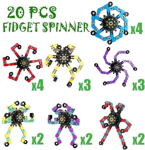 10 Pcs Transformable Fidget Spinner, Fidget Toys Bulk for Adults, Transformable Chain Robot Finger Toy DIY Deformation Robot Mechanical Spinners Stress Relief Fidget Toy for Teens Adults - Image 5