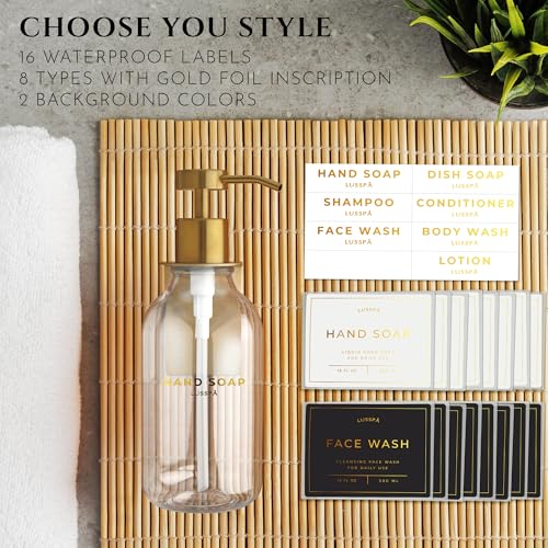 Shower Shampoo Dispenser Wall Mounted – Refillable 16.9 oz Clear Bottle with Stainless Steel Pump & No-Drill Adhesive Holder – Soap Dispenser for Bathroom (1 X Clear/Gold) - image 6