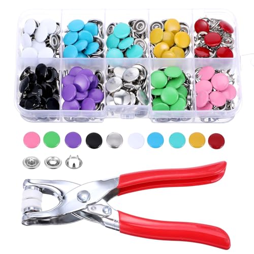 100 Druckknopf Set mit Zange 9,8mm Druckknopf ohne Nähen Druckknöpfe Metall 10 Farben für Baby und Kinderkleidung Nähen Basteln Handarbeit Kleidungsreparatur DIY-Kleidung 100 Druckknopf Set mit Zange 9,8mm Druckknopf ohne Nähen Druckknöpfe Metall 10 Farben für Baby und Kinderkleidung Nähen Basteln Handarbeit Kleidungsreparatur DIY-Kleidung