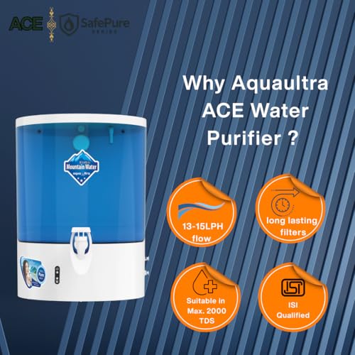 Image of Aqua Ultra Copper RO Water Purifier with UV+UF and TDS Controller | 9Liter | Fully Automatic Function and Best for Home and Office | ISI marked (Classic Black) (Blue-Combo Deal)