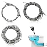 3 Stück Rohrreinigungsspirale Abflussreiniger, 10mm x 4 m/2m/1m Rohrreiniger Spirale Universal Rohrspirale Abfluss Rohrreinigung mit Bohraufsatz für Badewanne Küche Toilette
