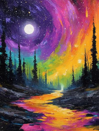 Peinture par Numéros pour Adulte Motif Abstrait Lune XL 100x150cm