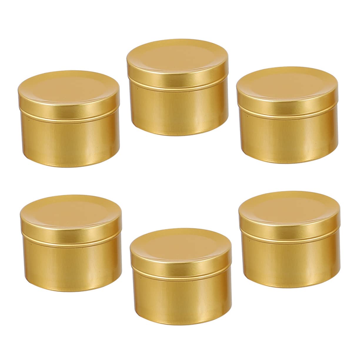PLAFOPE Bulk Candle Making Jars 6pcs Circle Tins Essential Oil Storage Aluminum Can Candle Containers Durable Easy to Use