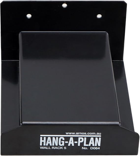 Arnos Hang-A-Plan Wall Mount Blueprint Storage Stand Rack - Hanging Blueprint Holder, Poster Display, Map Rack - Capacity for 5 Hanging Clamps 18, 24, 30 36 to hold up to 750 Blueprints