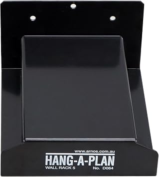 Arnos Hang-A-Plan Wall Mount Blueprint Storage Stand Rack - Hanging Blueprint Holder, Poster Display, Map Rack - Capacity for 5 Hanging Clamps 18, 24, 30 36 to hold up to 750 Blueprints