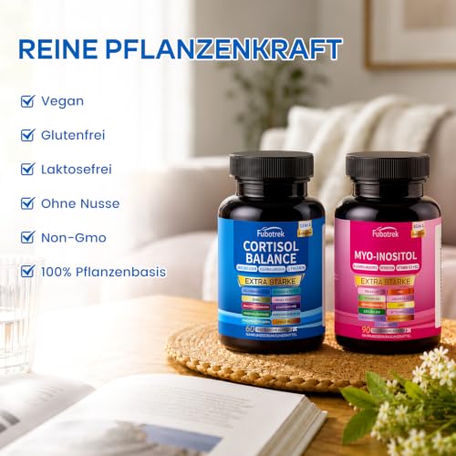 Cortisol Senken+ Myo - Inositol Kapseln, Cortisol Senken Cocktail mit L-Theanin, Ashwagandha, Magnesiumglycinat & Vitamin D3… – Ansicht 6