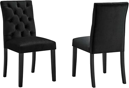 Miniatura 9 de Modway EEI-5011-LGR - Sillas de comedor de terciopelo para duquesas, juego de 2, color gris claro Gris,claro,Coñac,Gris,Blanco,Negro -,Azul,Rosa