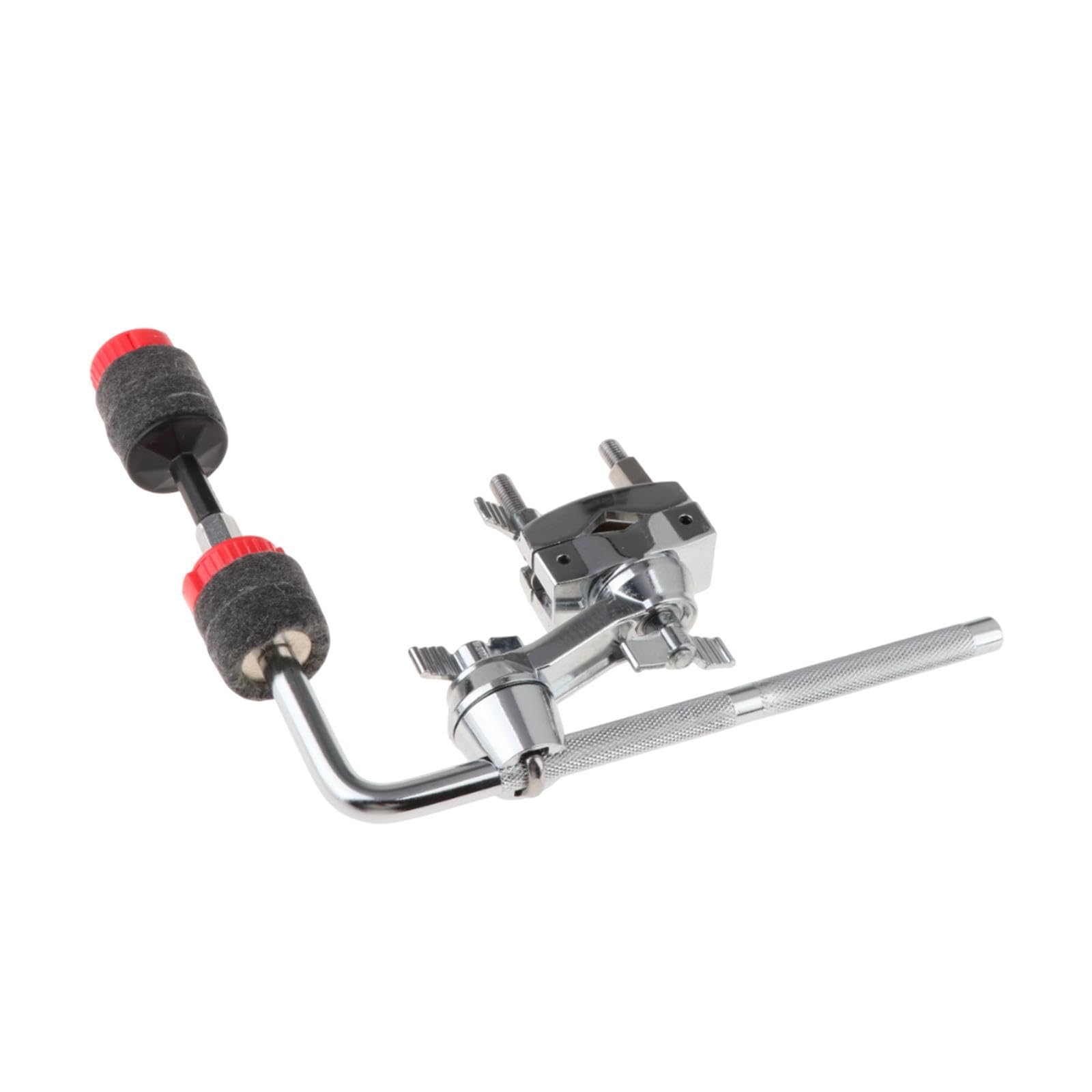 Jojomis Abrazadera de extensión de tambor con soporte de brazo de platillo, soporte de metal para platillos de tambor para instrumentos de percusión, brazo de platillo ajustable para cencerros