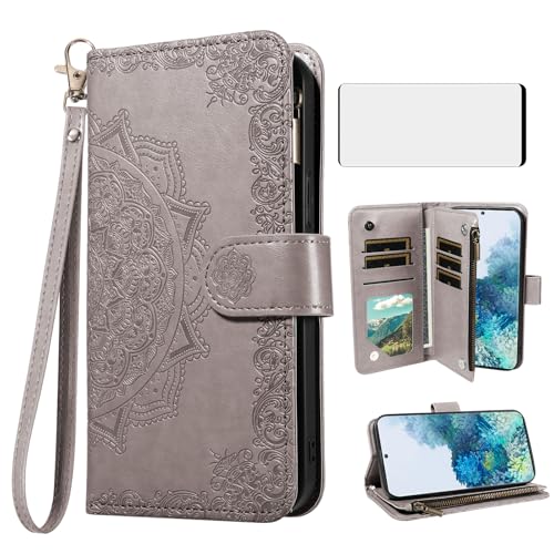 Étui portefeuille Samsung S20+ avec verre trempé antichoc et porte-carte