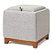 XBSLJ Taboret do siedzenia, półka materiałowa, taca Top osmańska, kwadratowa kostka, podnóżek, podnóżek, lite drewno, z tacą, pojedyncze siedzenie, szare, 40 x 38 x 40 cm