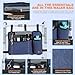Premium Walker Bag with Cup Holder, Large Capacity Walker Basket for Folding Walkers, Blue Waterproof Oxford Cloth Walker Storage Bags, Walker Accessories for Seniors Elderly, Handicap