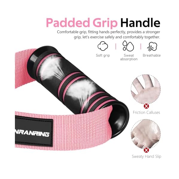 RENRANRING Gym Exercise Handles, Replacement Handle Attachments for Cable Machine Pulleys, Resistance Band and Strength Trainer, Pull Down Workout Accessories, Home Gym Add On Equipment - Image 4