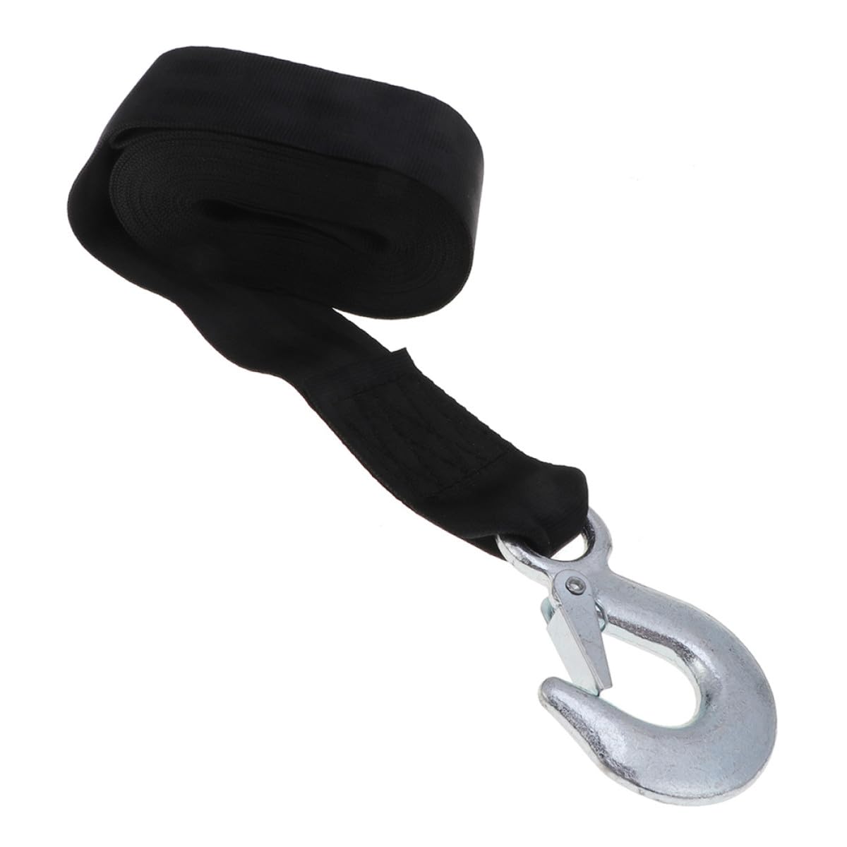 Ipetboom Cinghia per Verricello Rimorchio 1,5 Tonnellate in Poliestere Nero 4,7 Cm di Larghezza con Gancio in Acciaio Struttura Semplice Portatile per Uso Marino
