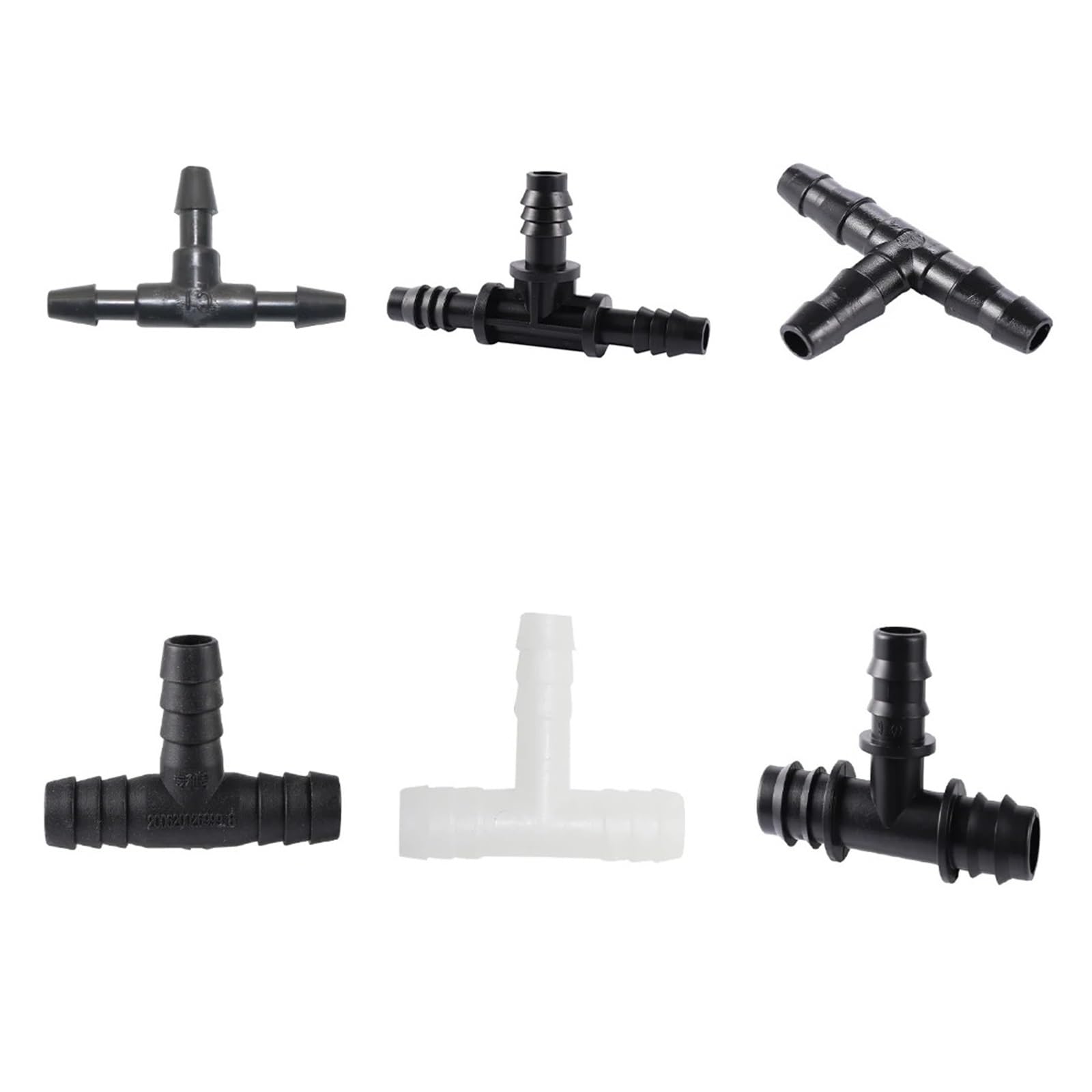 Adaptadores de accesorios tubería en forma T, conector 3 vías con púas, 50 Uds