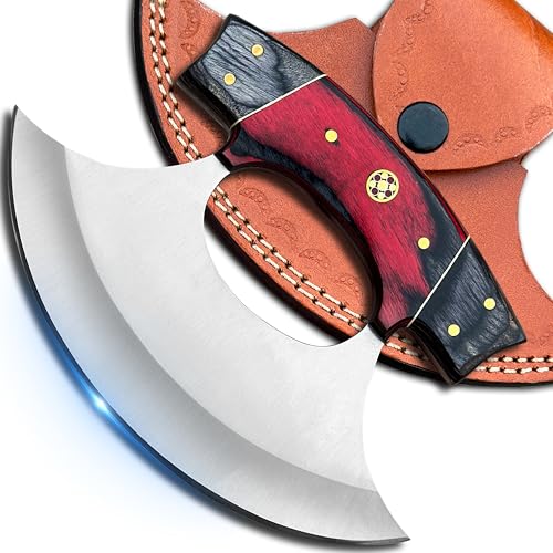 Custom Handmade Damascus Steel Ulu Knife