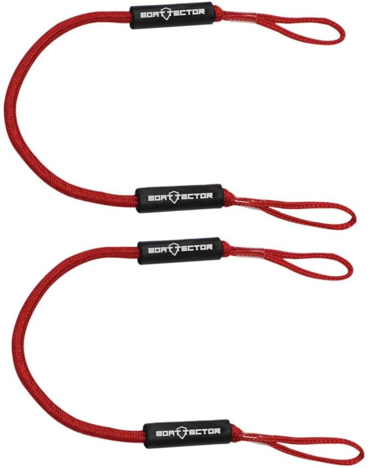 Extreme Max 3006.2723 BoatTector Bungee Dock Line Value 2-Pack - 6', Red