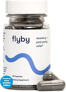 Flyby Recovery Supplement - All The Hang, Without The Over!™ - with Milk Thistle, Vitamin C, Activated Charcoal, and Apple Cider Vinegar - Pre & Post Drinking Formula (20 Count)