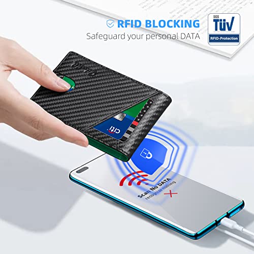 Image of Zitahli Slim Wallet for Men,RFID Blocking Leather Bifold with Money Clip | Minimalist Front Pocket Design, Holds 12 Cards, RFID Protection, Gifts for Men on Birthdays, Father's Day, and Christmas