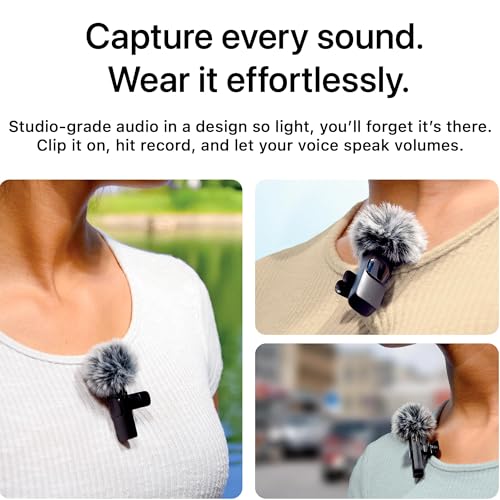 Image of GADGETSWEAR AI K9 Furry Dual Wireless Lavalier Microphone for Android iPhone | Collar Mic with Type-C, Lightning, USB Noise Cancelling Fur, Vlog for YouTube, Interviews, Reels, Video Recording