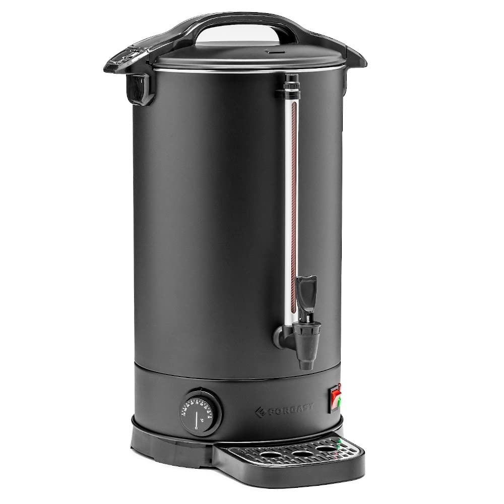 Cafetera Profesional | Capacidad 13 Litros | Indicador de Nivel | Cafetera Industrial | Elegante Color Negro Mate | Dimensiones 33,5x33,5x56,5 cm | Potencia 1600 W