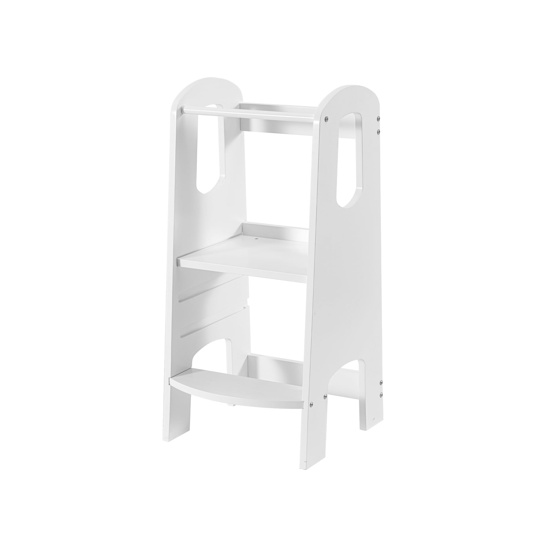 Rebecca Mobili Torre Montessori, Torre de Aprendizaje, MDF, Blanco, Adecuada de 18 a 36 Meses, Ajustable en 3 Posiciones, Robusta - Medidas AxAnxFon: 86 x 41 x 38 cm - Art. RE7127