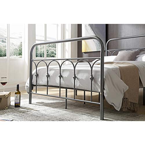 Hodedah Complete Metal Bed With Headboard, High Footboard, Slats And Rails, Queen Size, Bronze #TOP3
