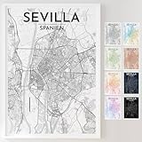 Mapdify Sevilla personalisiertes Stadtposter, dein 