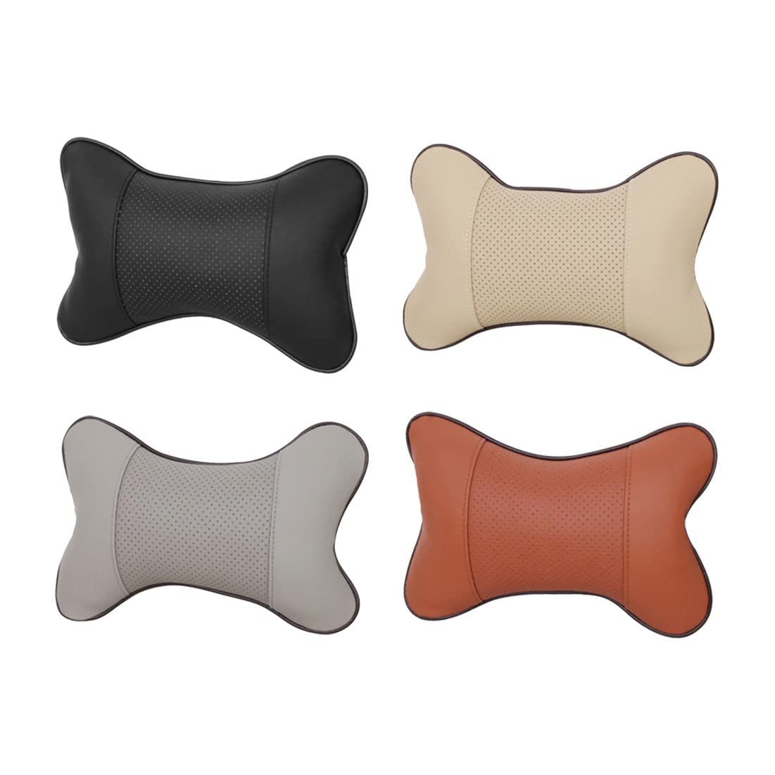 Cuscini Collo per Auto Poggiatesta in Pelle PU su Entrambi i Lati per Sollievo dal Dolore alla Testa Cuscino Cuscino Universale per Auto Comodo in Fibra (Colore : Beige)
