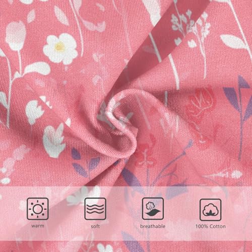 KLL FLOWERs Pink Background Fashion Toddler Boy Cotton Boxer Briefs Breathable Children Undies3