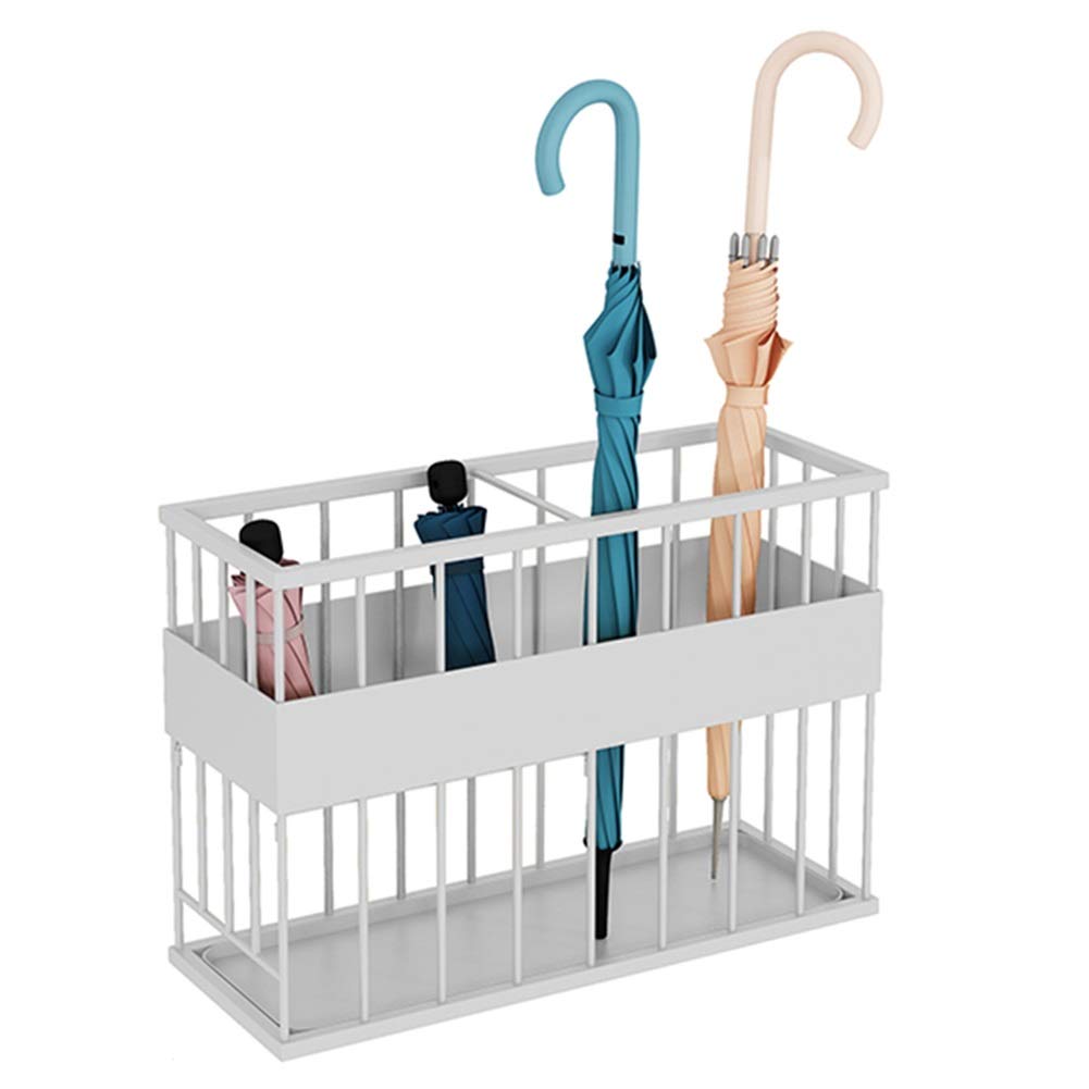 WQPMNYG Rectangular Umbrella Stand with Drip Tray - Stylish Home Office Decor for Hallways & FoyersStorage Solution for Umbrellas Entryway
