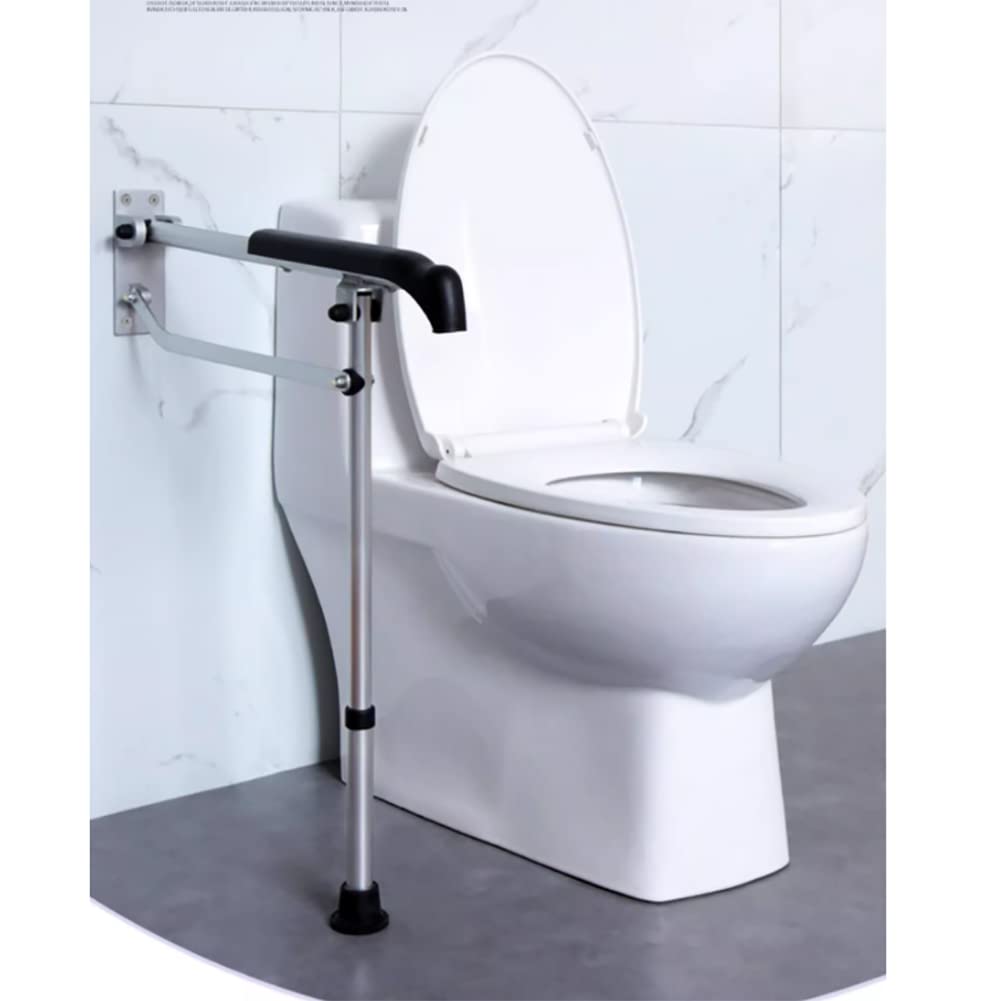1× Maniglione Corrimano accessibile per Toilette Maniglia per Servizi igienici pubblici Anziani disabili Maniglioni per Bagno Staffe di Assistenza Pieghevole 60mm Regolabile in Altezza 65-75cm