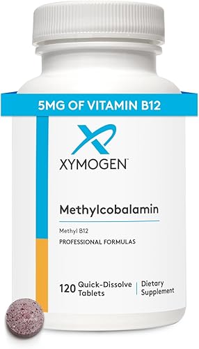 Miniatura 10 de XYMOGEN Metilcobalamina 5,000 mcg - Suplemento de vitamina B12 en tabletas pequeñas de sabor agradable - Apoya la metilación saludable, salud