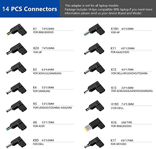 KFD 100W 90W 65W 12V-24V KFZ Netzteil Laptop Ladekabel Auto Ladegerät Universal Car Charger für Lenovo HP Dell Acer Asus Fujitsu Toshiba Medion Samsung Sony LG Notebook DC Adapter Zigarettenanzünder