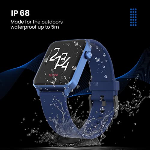 Image of Portronics Kronos Gamma Bluetooth Calling Smart Watch, 1.69inch HD Display, Dial Pad, SpO2, BP & HR Monitoring, Multiple Sports Mode, IP68 Water Resistant, Android /iOS Compatibility(Blue)