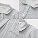 Ashmyova Boys Long Sleeve Vintage Stripe Blouses Shirt Linen Classic Collared Button-Down Shirts Spring Tees Pocket Tops Blue Stripe Size 18-24 Months