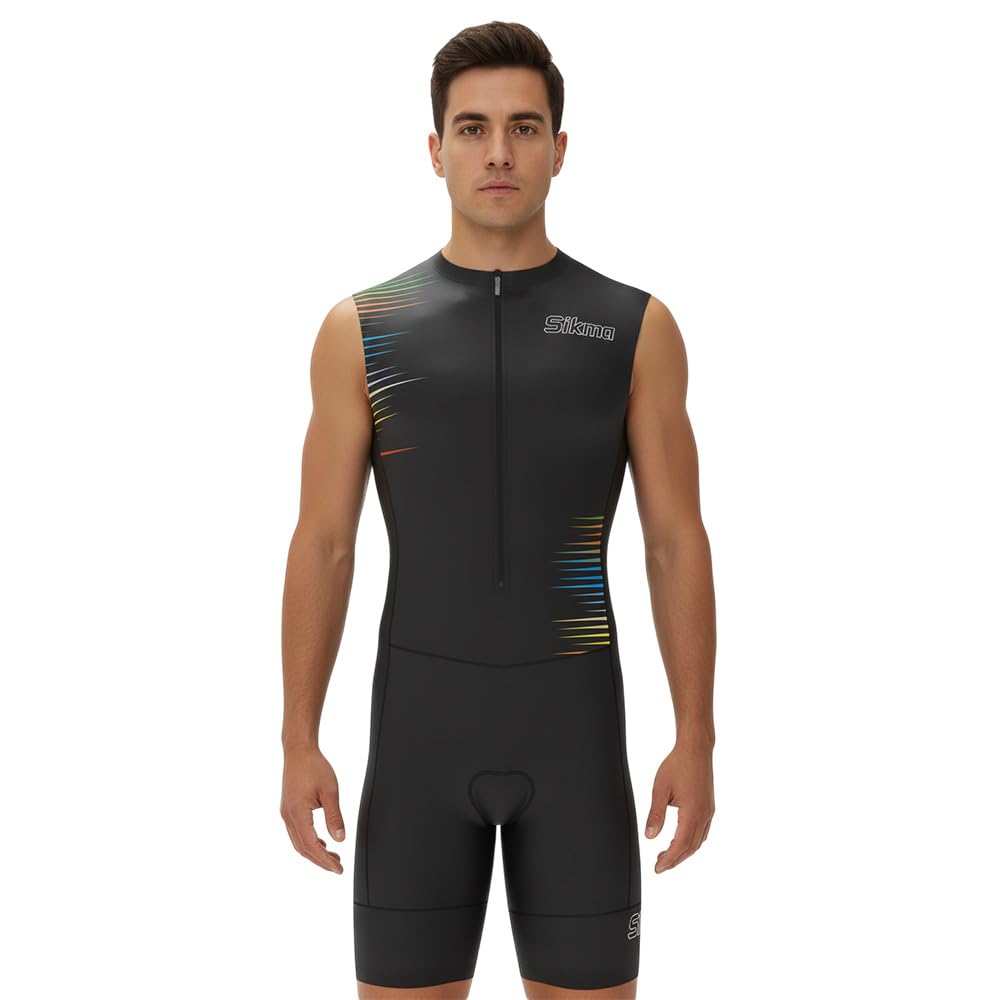 Combinaison de cyclisme pour homme avec rembourrage en gel - Coupe courte et sublimée
