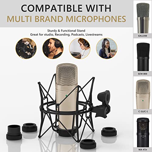 Geekria for Creators Microphone Shock Mount Mic Anti-Vibration Suspension Adapter Clamp Compatible with CAD GXL2200 - Image 4