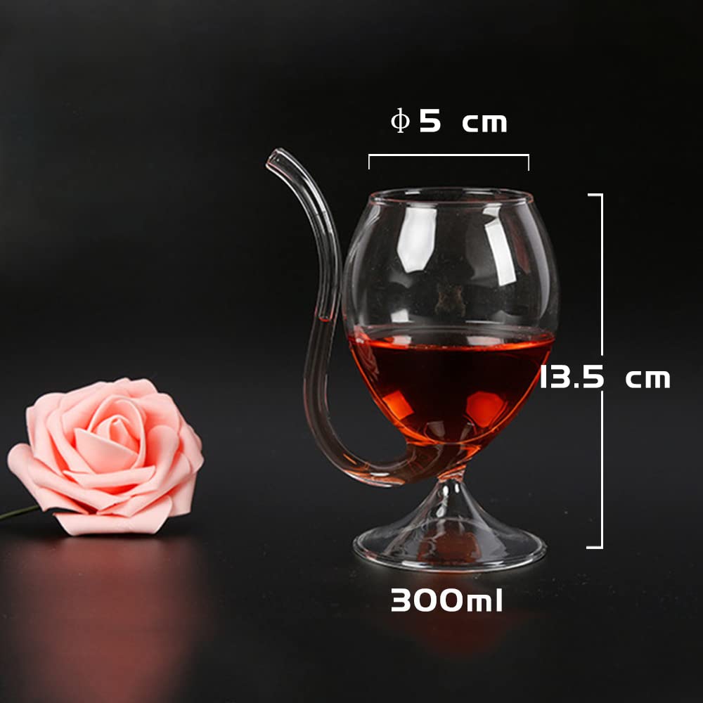 4 Vampir-Cocktailgläser Mit Strohhalm – 340 Ml, Kreatives Design, Für Wein, Cocktails & Saft – Inkl. Reinigungsbürste