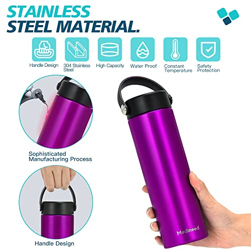Image of Medineed Insulin Cooler Travel Case TSA Approved, Portable Medication Cooler with Ice Packs, Refrigerated Diabetes Travel Organizer for 1-4 Pens and Diabetic Supplies (Purple)