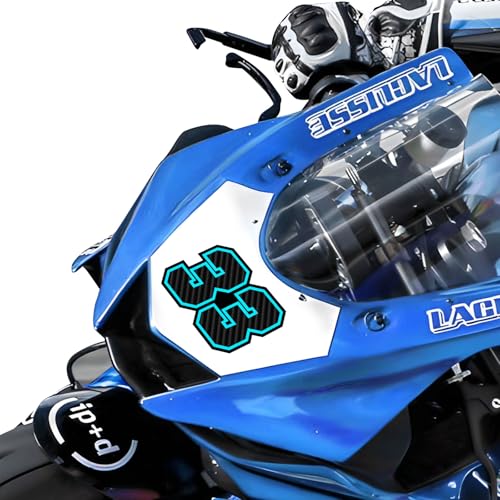 MC MOTOPARTS 3 pcs Racing Number Sticker Carbon Pattern Decal 4